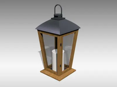 Wood Lantern 05 Low-poly 3D model