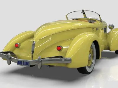 Auburn 851 Speedster 1934 Midpoly 3D model