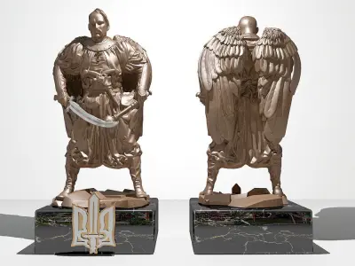 Cossack with wings 3D model 3D print model