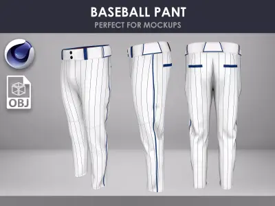 Mens Baseball pant 3D model 3D model