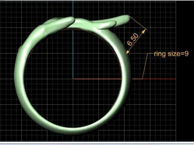 Stylish Antler Ring 3d printable Model 3D print model
