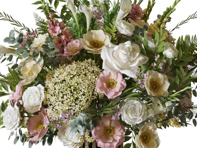 Flower Set 084 big bouquet 3D model