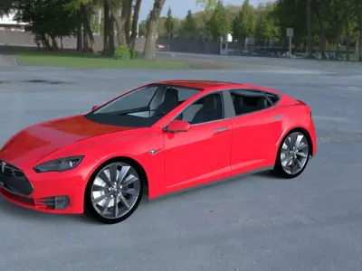 Tesla Model S with chassis-interior HDRI 3D model