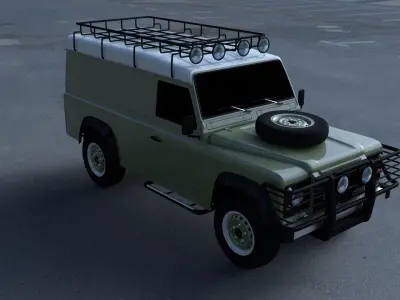 Land Rover Defender 110 Hard Top wo interior HDRI 3D model