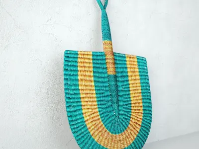 African Handwoven Fan 26 3D model