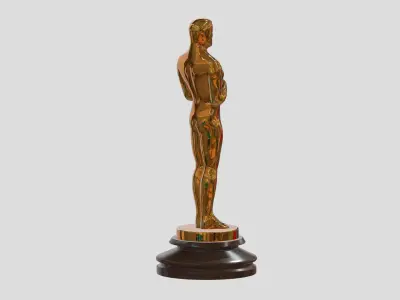 Oscar Award Gold Shiny Low Poly Low-poly 3D model