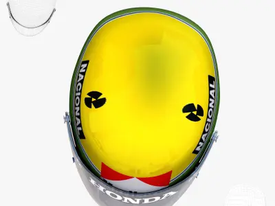 Ayrton Senna helmet 1976 Low-poly 3D model