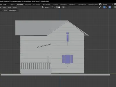 Abandoned house base model Low-poly 3D model