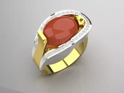 Two-tone Women Ring jr00151 3D print model