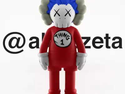 Kaws Thing 1 Thing 2 Textured Low-poly 3D model