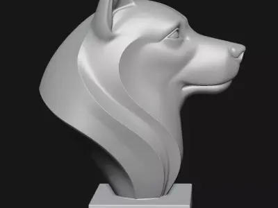 Dog sculpture 3D print model 12