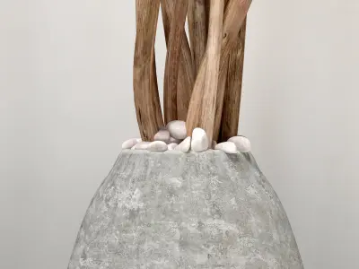 Branch dry vase barrel 3D model