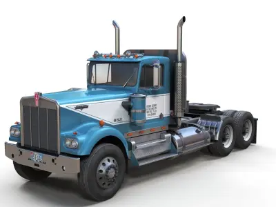 Kenworth W900A daycab Low-poly 3D model
