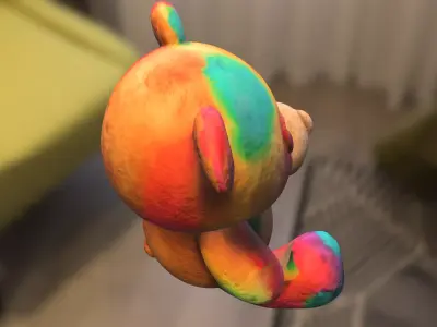 Rainbow Teddy Bear 3D model