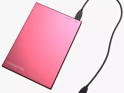 Generic External Hard Drive Portable - Game Ready Low-poly 3D model