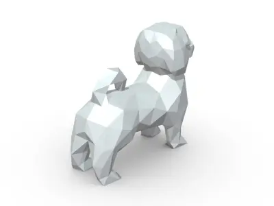 Maltese dog low poly 3D print model