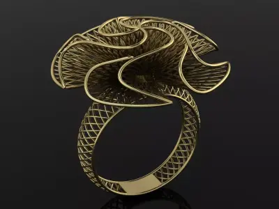 Ultra Vision Ring Gold Jewelry 3D print model 3