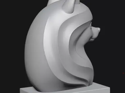 Dog sculpture 3D print model 11