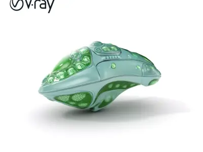 Futuristic Biomechanical Device Model Pack Low-poly 3D model