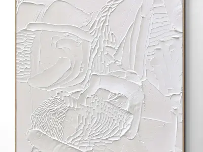 Plaster two square photo frames 138 Low-poly 3D model