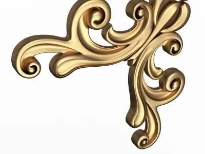 Corner Carved Plaster Molding Decoration 018 Low-poly 3D model