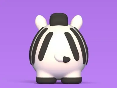 Round Zebra 3D print model