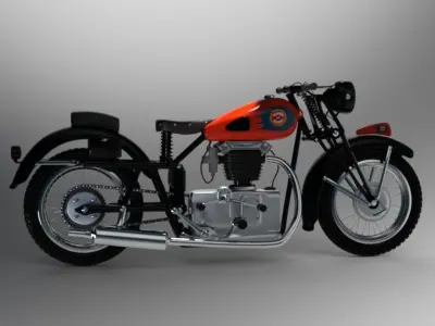 vintage motorcycle Low-poly 3D model
