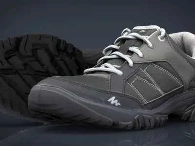 Sneakers pair of shoes Low-poly 3D model