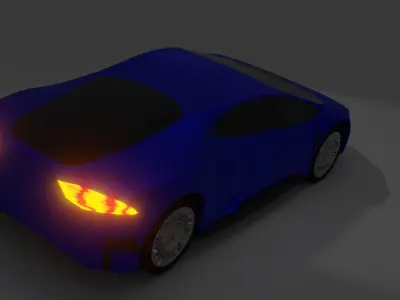 blue car low poly Low-poly 3D model