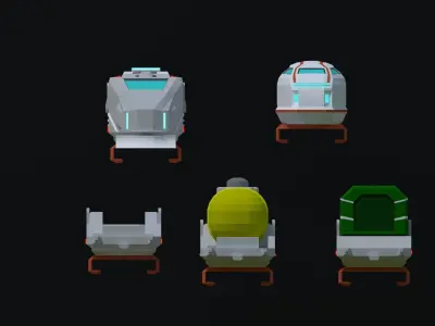 Maglev train low-poly 3D model Free low-poly 3D model