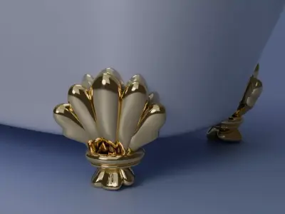 Elegant Art Deco Bathtub 3D model