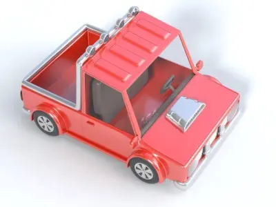 cartoon pick-up truck 3D model