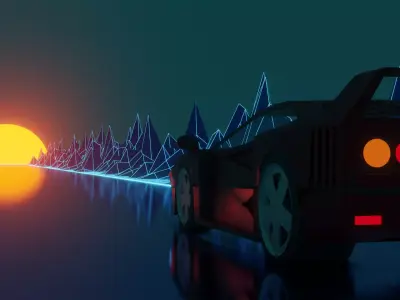 Midpoly FERRARI F40 by Its Nameless Low-poly 3D model