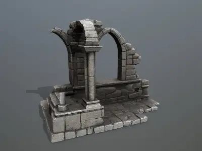 Ruin Gate Low-poly 3D model