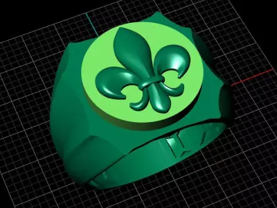 Luxury 3 piece lily men ring 3D print model