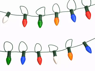 String Christmas light Low-poly 3D model