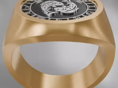 Fishs zodiak symbol ring 3D model for 3D printing 3D print model