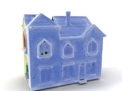 Lime Green House model pack Low-poly 3D model