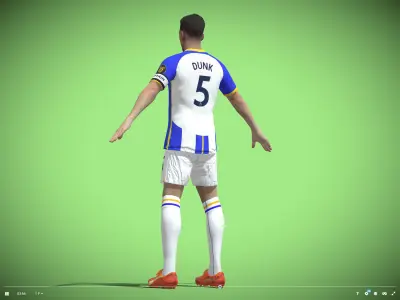 T-P Rigged Lewis Dunk Brighton and Hove Albion 3D model
