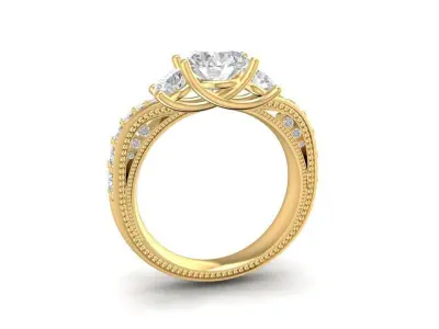 Luxury Solitaire Diamond Engagement Ring for Women 2016 3D print model