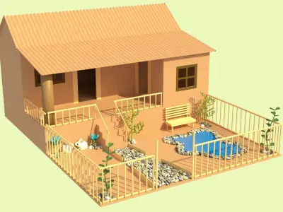 Cardboard house in some formats 3D model