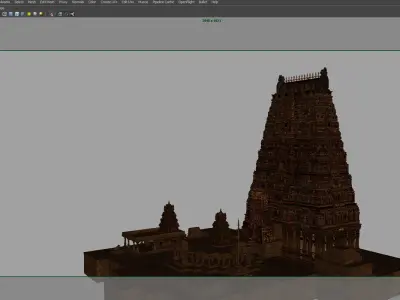 hindu india old temple 3d model 3D model
