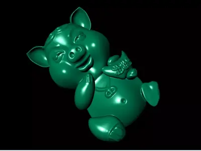 Laugh cute pigs 3D print model 3D print model