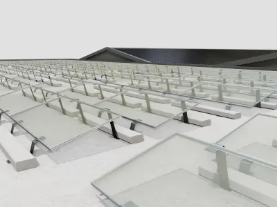 Rooftop Lightweight Solar Construction Type-3 3D model