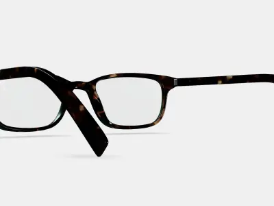 Oliver Low Bridge Fit Eyeglasses in Whiskey Tortoise 3D model