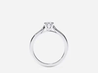 ZDR0177 engagement ring with diamond in center 3D print model