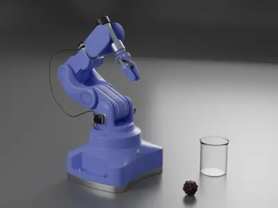 Robot arm rigged 3D model