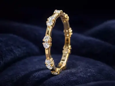 Diamond Cluster Eternity Band Ring 3D Print Model STL 3D print model