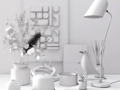 Black modern set 3D model