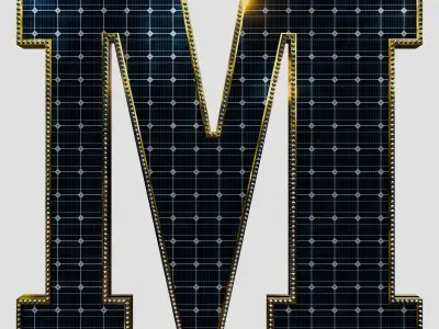 Solar Panel Letter - M 3D model
